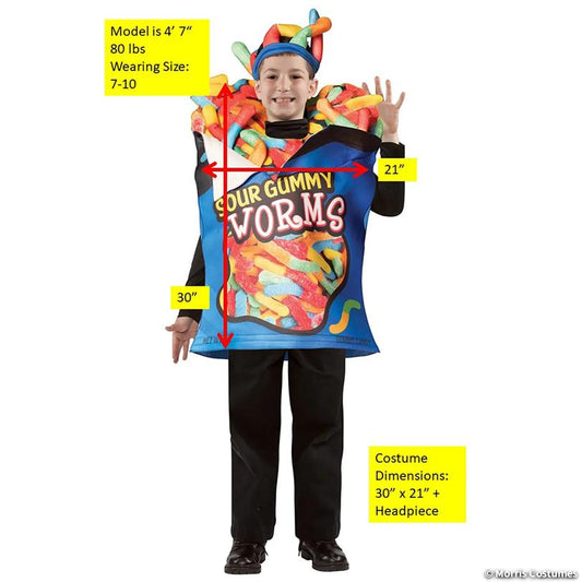 Adult Sour Gummy Worms Costume — view 2