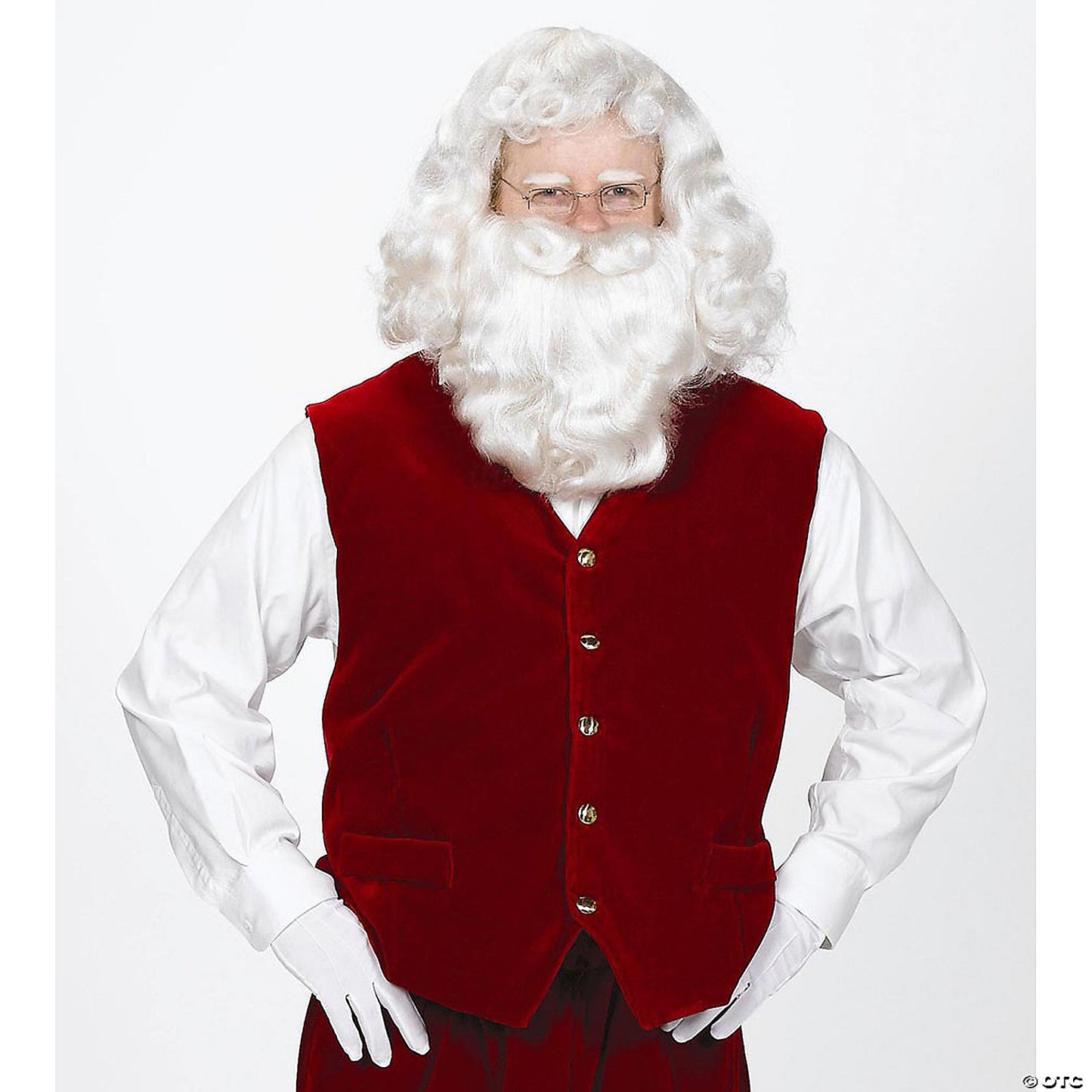 Adult Men’s Santa Velvet Vest with Buttons - Large