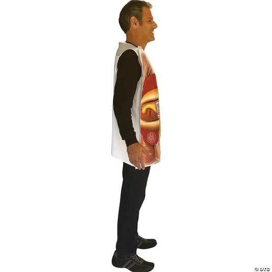 Side view of the Oscar Mayer wieners package tunic showing white back and package edge
