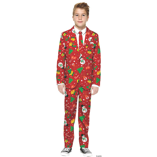 Boy's Red Icon Christmas Suit