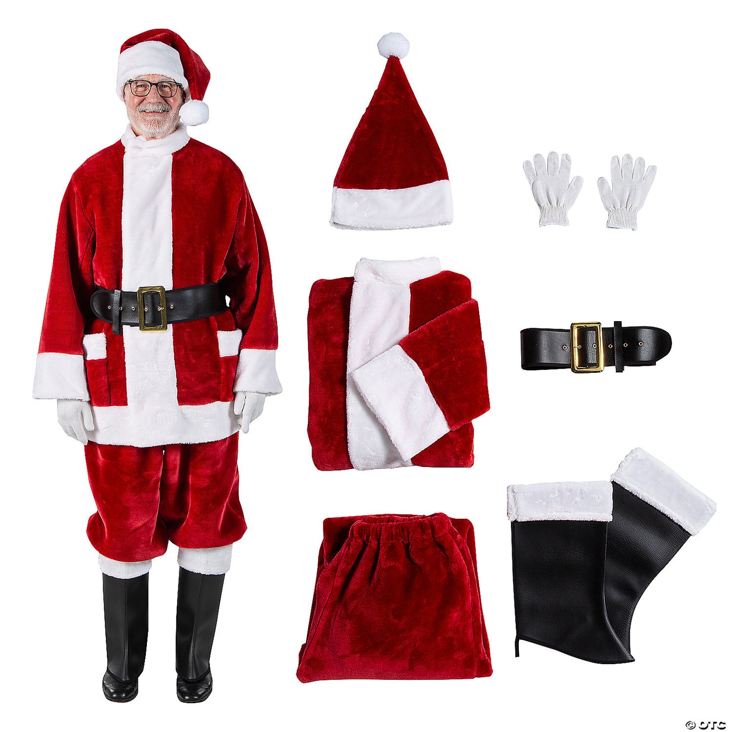 Burgundy Deluxe Santa with Outside Pockets - Large