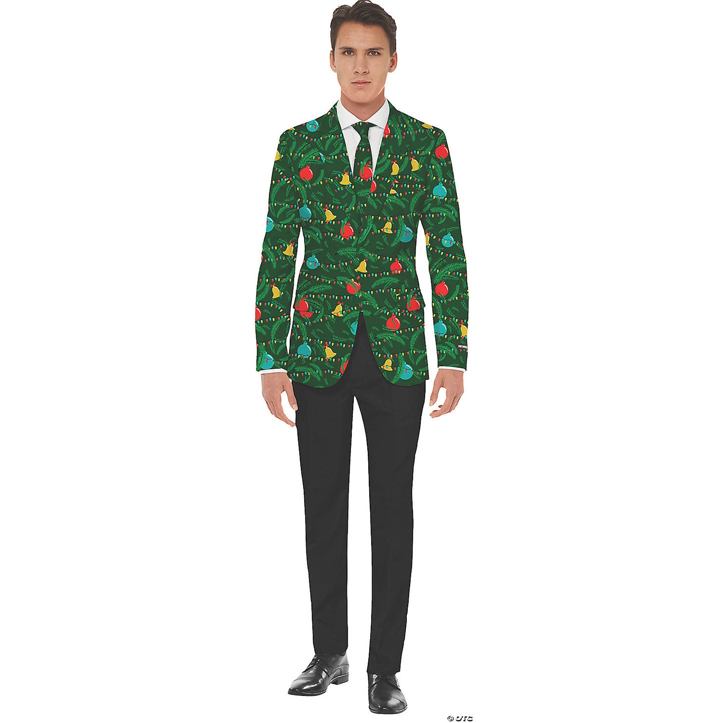 Men's Green Christmas Jacket & Tie