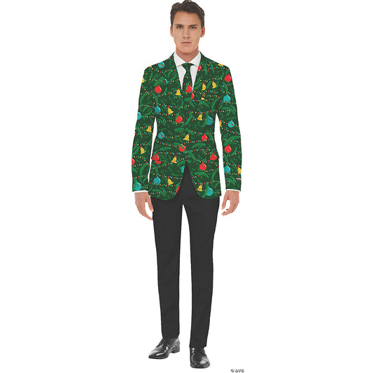Men's Green Christmas Jacket & Tie