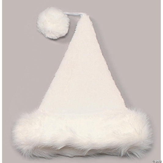 Plush Velvet Santa Hat - White