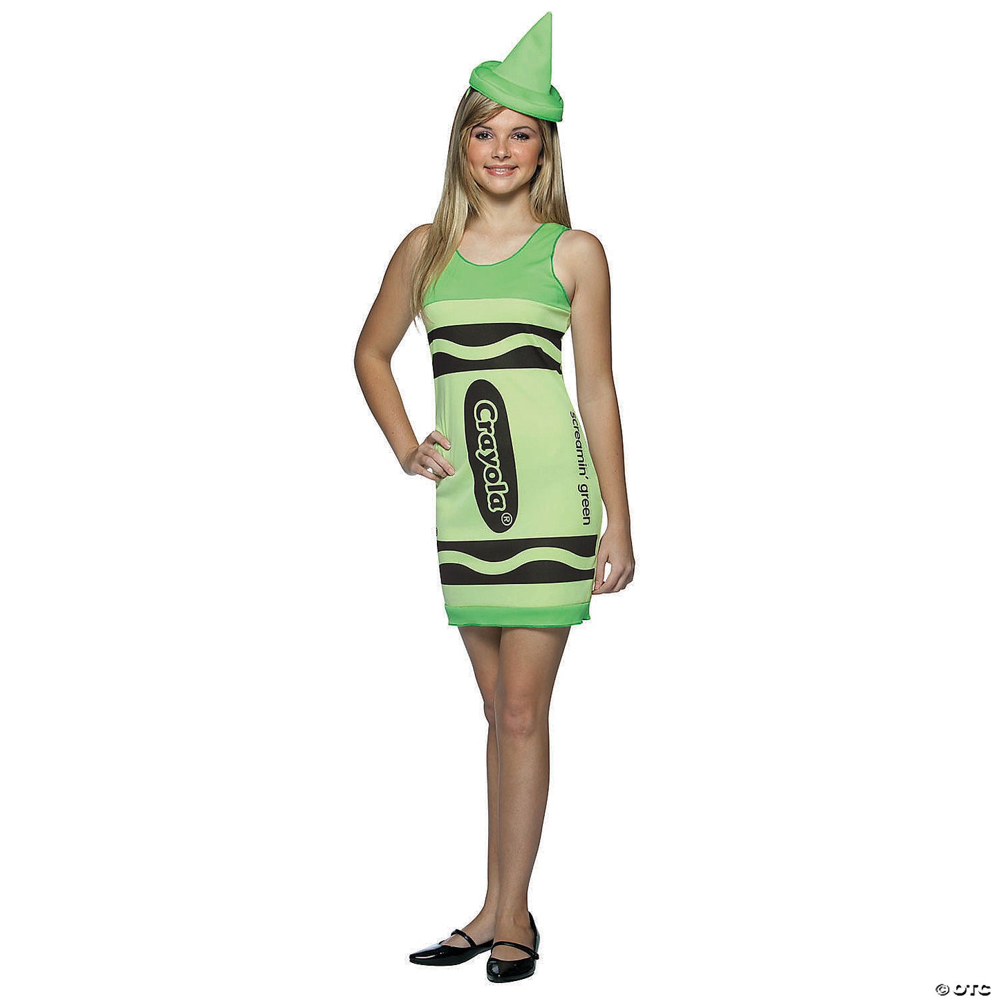 Teens Green Crayola Crayon Tank Dress Costume
