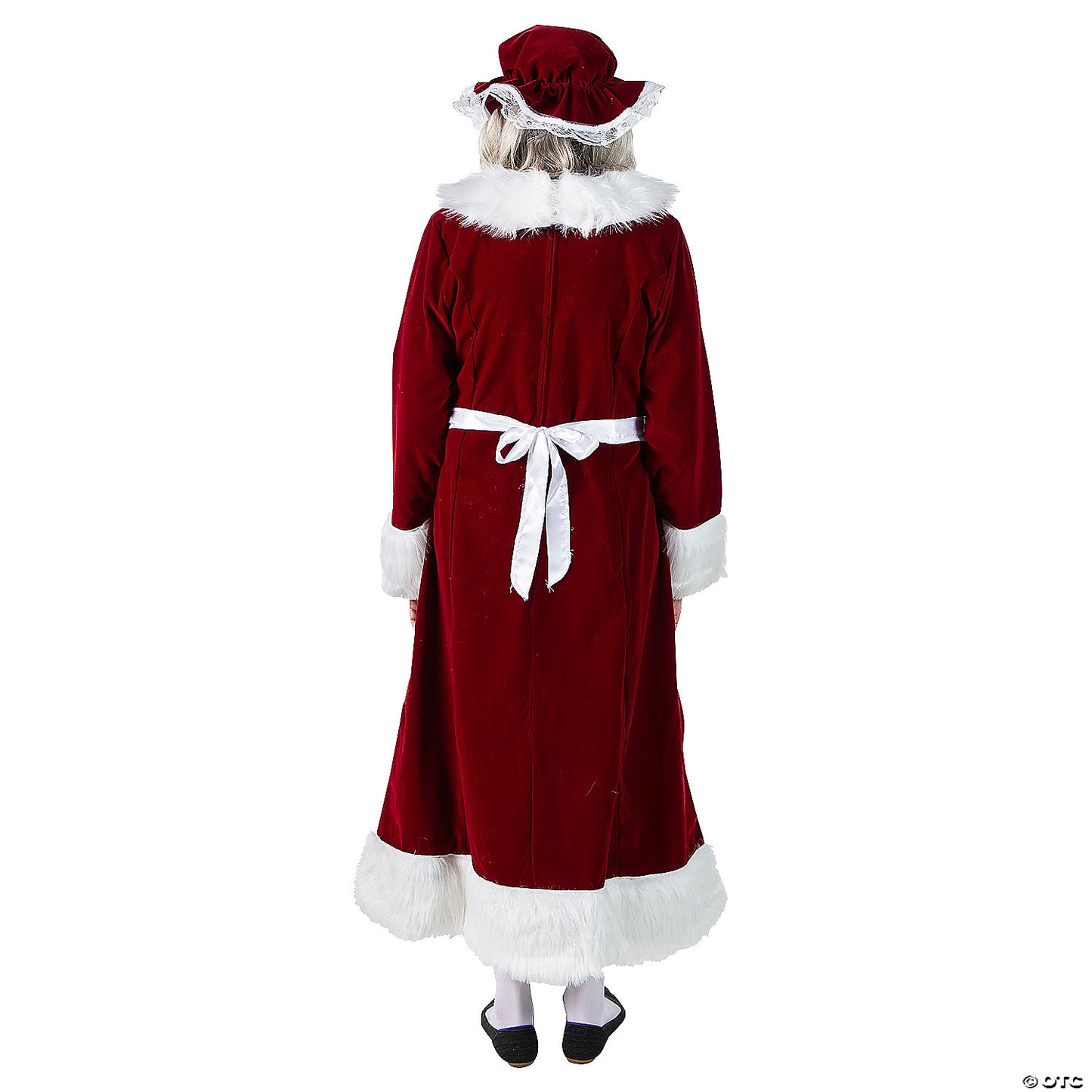 Women's Burgundy Velvet Mrs. Claus Dress Costume - XL