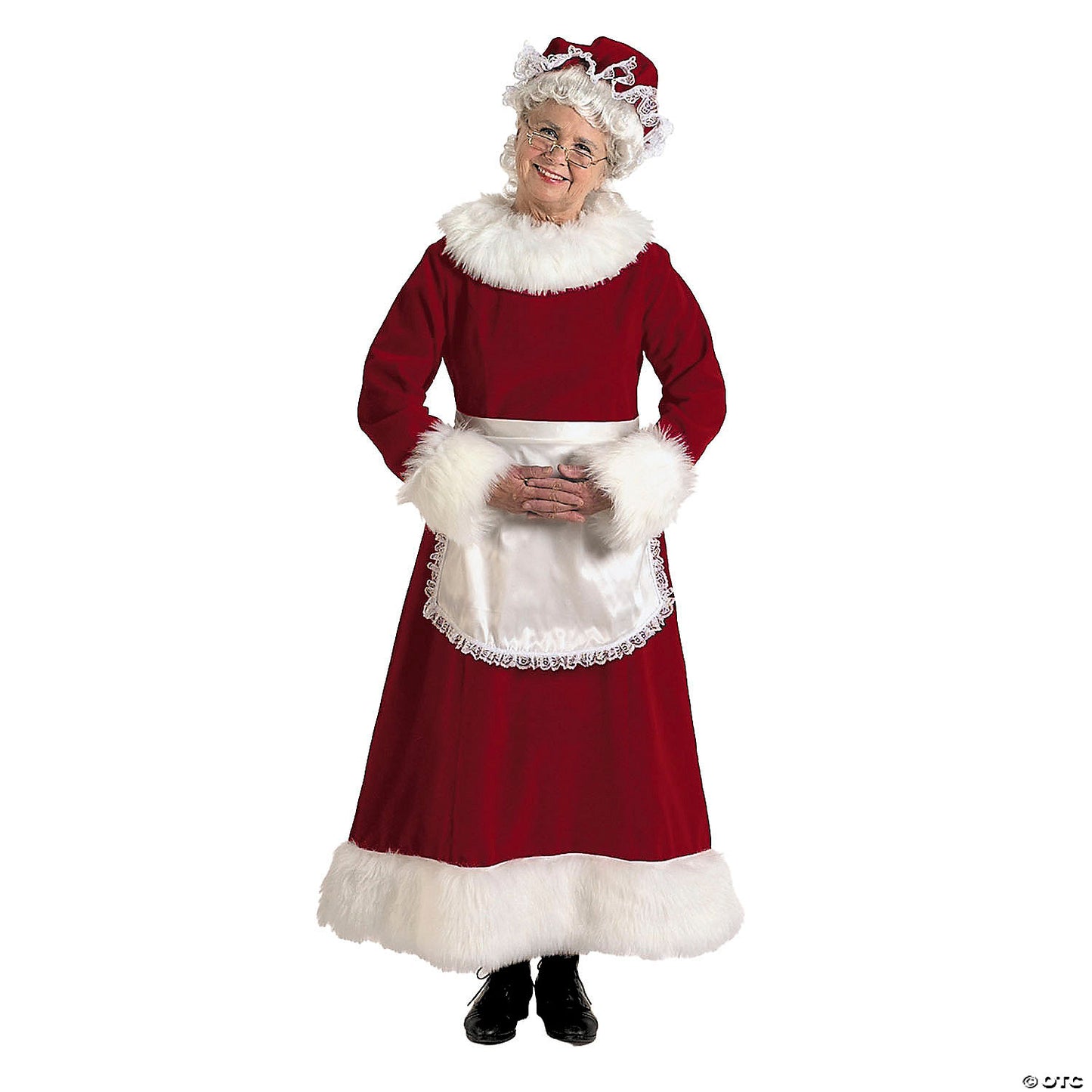 Women's Burgundy Velvet Mrs. Claus Dress Costume - XL