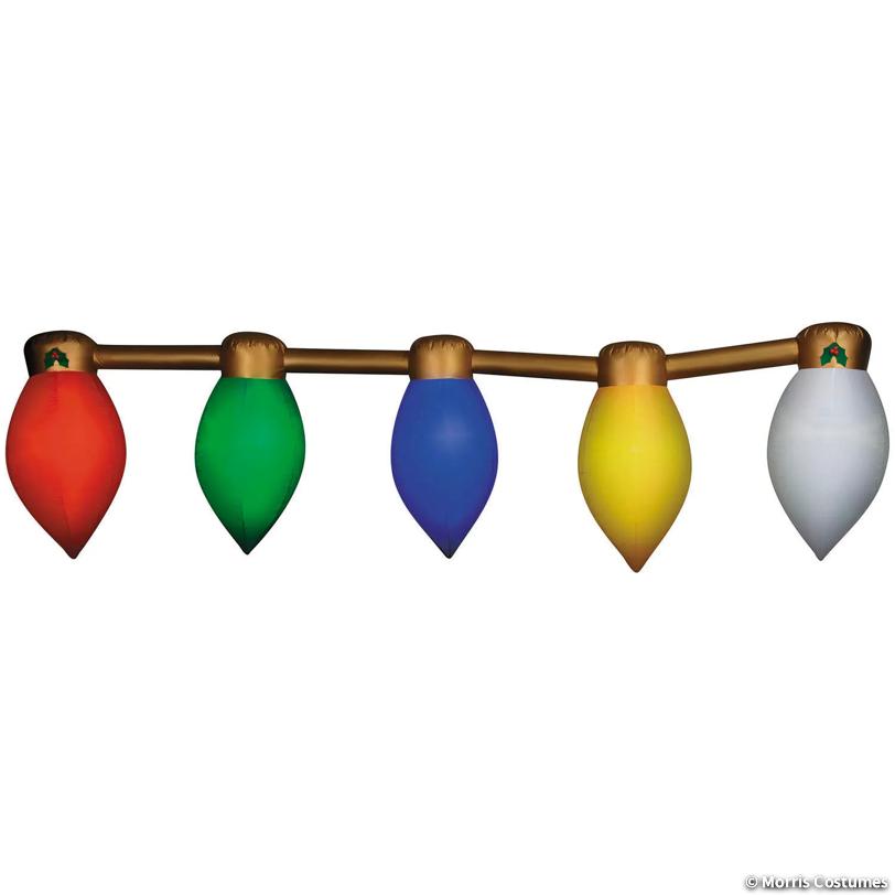 13 Ft. 5 3/4" Airblown® Inflatable Hanging Multicolor Christmas Lightbulb String
