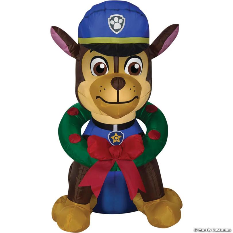 38" Blow Up Inflatable PAW Patrol Chase with Wreath Outdoor Yard Decoration