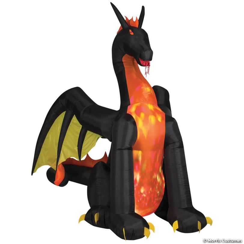 Airblown® Light-Up Dragon with Fire Halloween Outdoor Yard Decoration - 6 ft