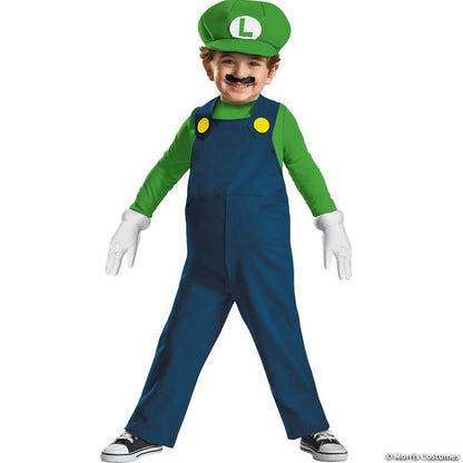 Toddler Super Mario Bros Luigi Costume - 3T-4T