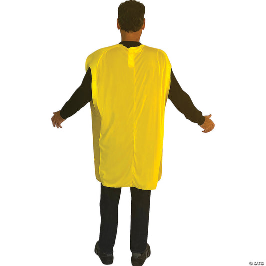 Back view of the Oscar Mayer bacon package tunic showing plain yellow back
