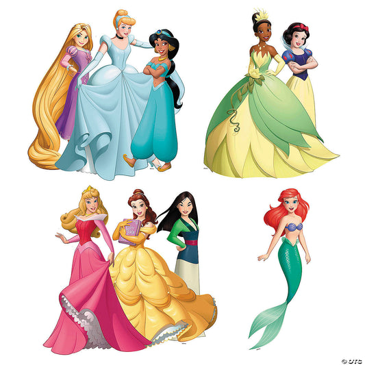 Disney Princess Treat Your Trunk cut-outs: Rapunzel, Cinderella, Jasmine, Tiana, Snow White, Aurora, Belle, Mulan, Ariel