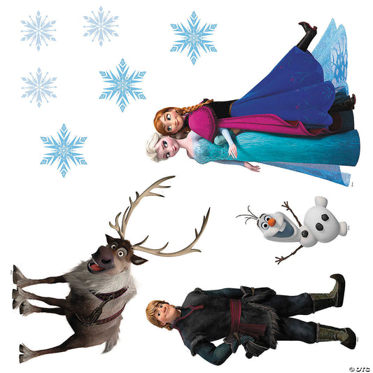 Disney's Frozen Treat Your Trunk kit pieces: Anna and Elsa, Olaf, Sven, Kristoff and blue snowflake cut-outs