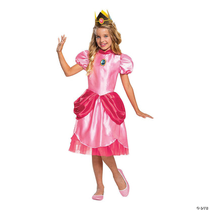 Girl's Deluxe Super Mario Bros. Princess Peach Costume - Medium