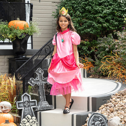 Girl's Deluxe Super Mario Bros. Princess Peach Costume - Medium