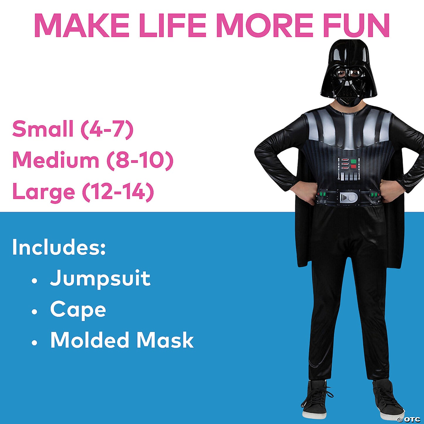 Kids Value Star Wars Darth Vader Costume - Small 4-7