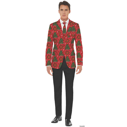 Men's Christmas Trees Jacket & Tie Set