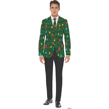Men's Green Christmas Jacket & Tie