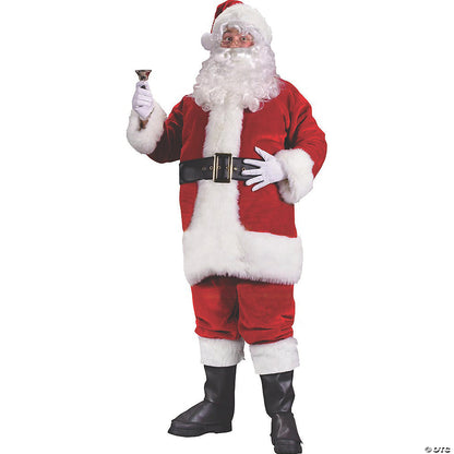 Men's Plus Size Premium Plush Red Santa Suit
