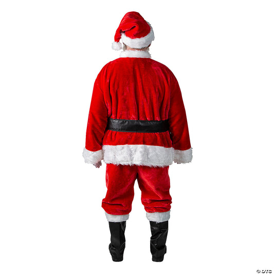 Back view of the plus size premium plush red Santa suit