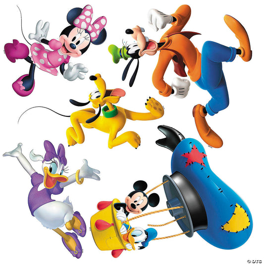 Mickey & Minnie Treat Your Trunk kit cutouts: Minnie, Goofy, Pluto, Daisy and Mickey in a hot air balloon