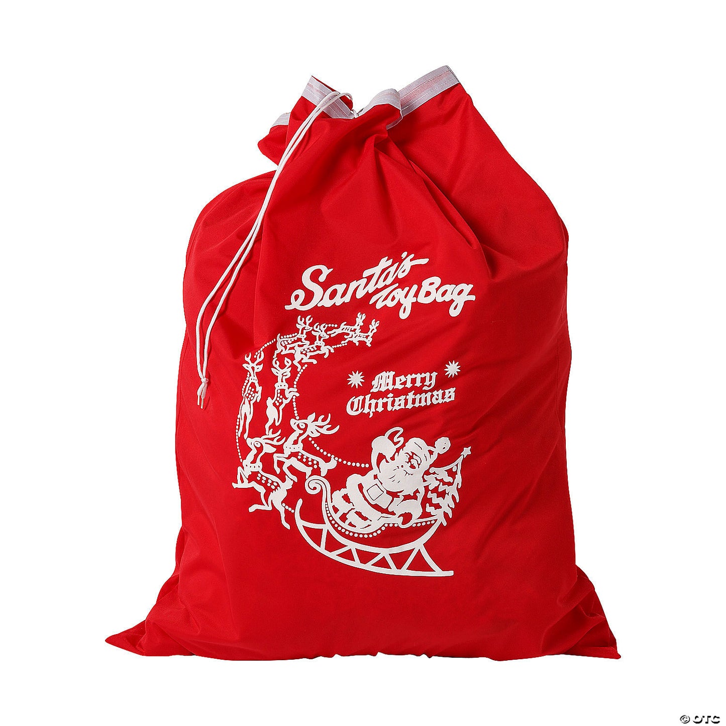 Red Tricot Santa Toy Bag