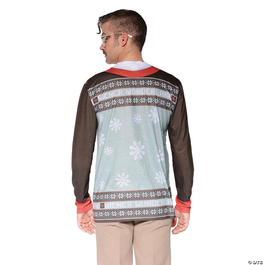 Ugly Christmas Sweater Wiener Wonderland Men's T-Shirt Costume — view 2